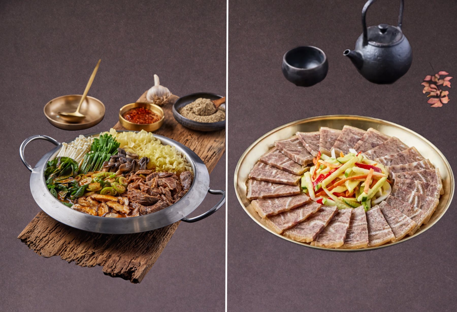 향촌흑염소오리 전남담양점 전골 2인과 염소편육냉채 세트