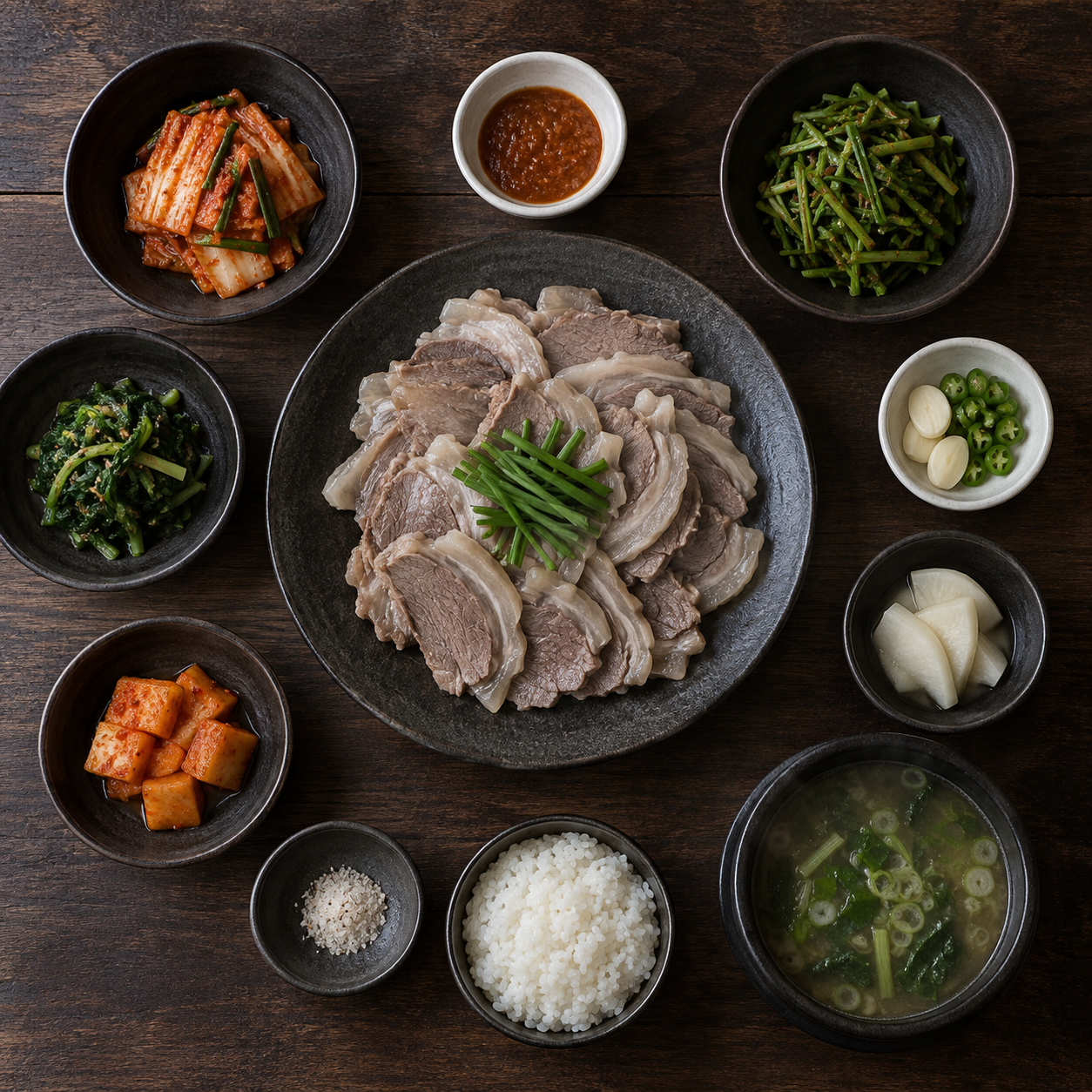 보양식 한 상 탑뷰 상차림